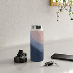 Waves In Texture - Blue & Beige Water Bottle Gallery Image 4