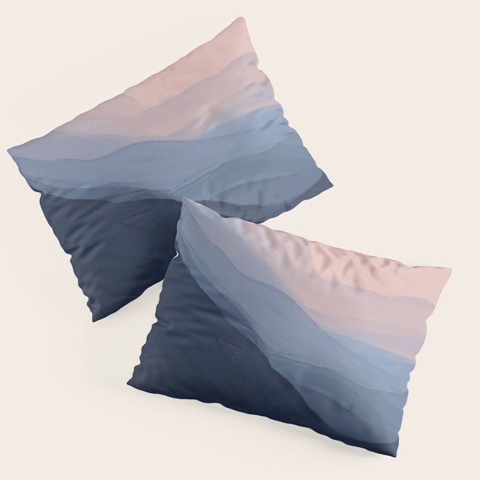 Waves In Texture - Blue & Beige Pillow Sham Gallery Image 3