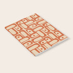 Mid Century Modern Piquet Abstract Multi Pattern Mid Mod Burnt Orange and Beige Notebook Gallery Image 2