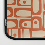 Mid Century Modern Piquet Abstract Multi Pattern Mid Mod Burnt Orange and Beige Laptop Sleeve Gallery Image 3
