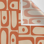 Mid Century Modern Piquet Abstract Multi Pattern Mid Mod Burnt Orange and Beige Wall Tapestry Gallery Image 3