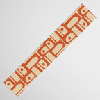Mid Century Modern Piquet Abstract Multi Pattern Mid Mod Burnt Orange and Beige Table Runner Gallery Image 3