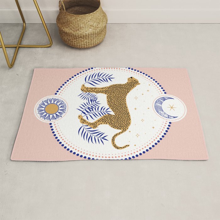 Wild Cheetah and the Moon 2 Rug Gallery Image 1