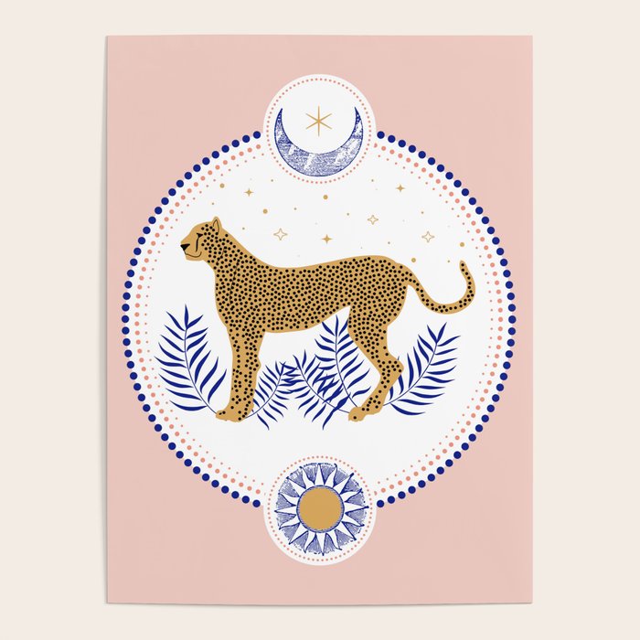 Wild Cheetah and the Moon 2 Poster Gallery Image 1