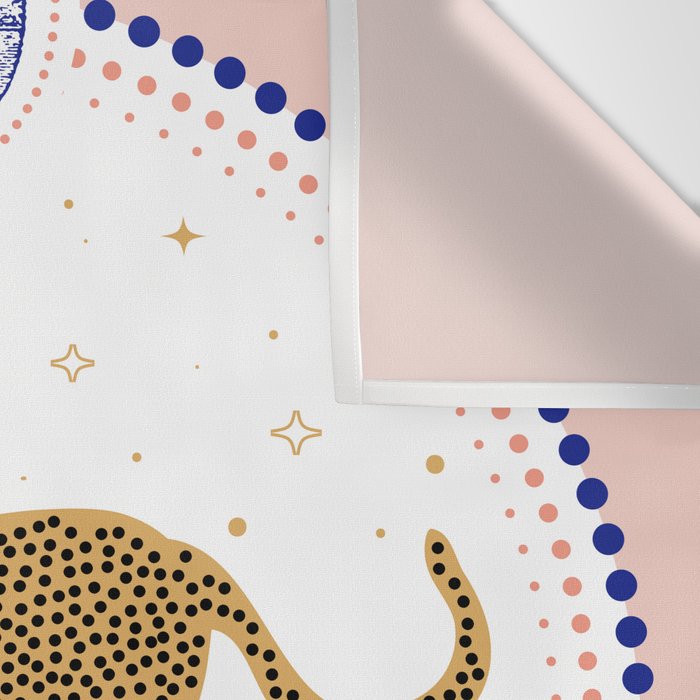 Wild Cheetah and the Moon 2 Wall Tapestry Gallery Image 3