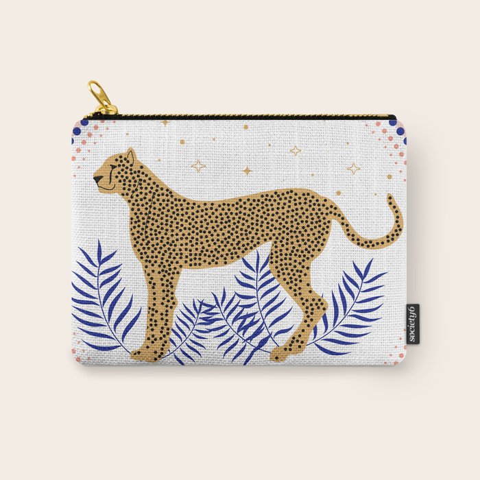 Wild Cheetah and the Moon 2 Carry All Pouch Gallery Image 1