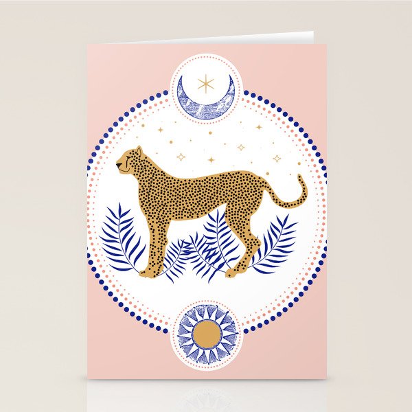 Wild Cheetah and the Moon 2 Stationery Card Gallery Image 2
