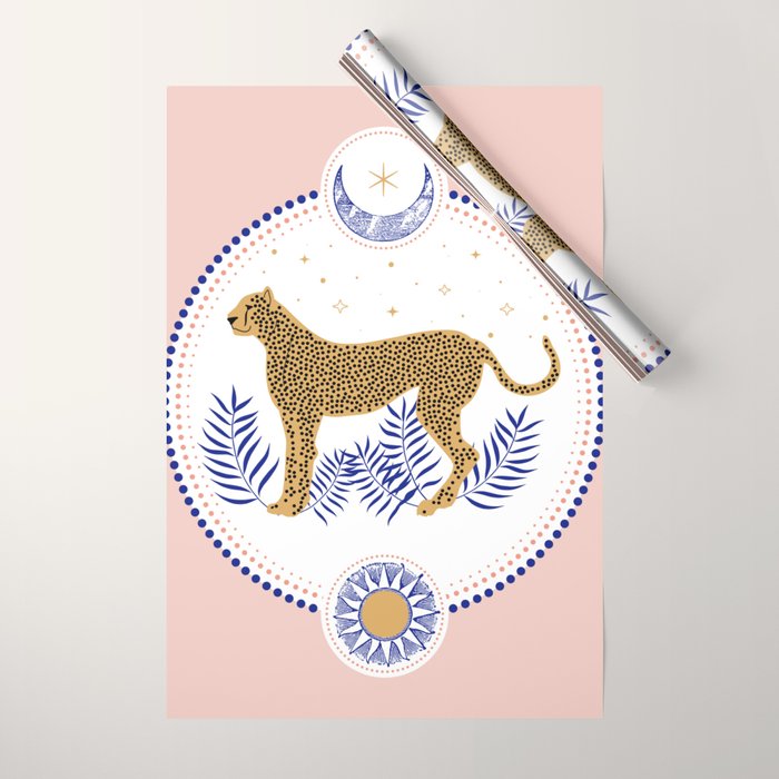 Wild Cheetah and the Moon 2 Wrapping Paper Gallery Image 1