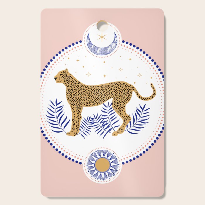 Wild Cheetah and the Moon 2 Cutting Board Gallery Image 1