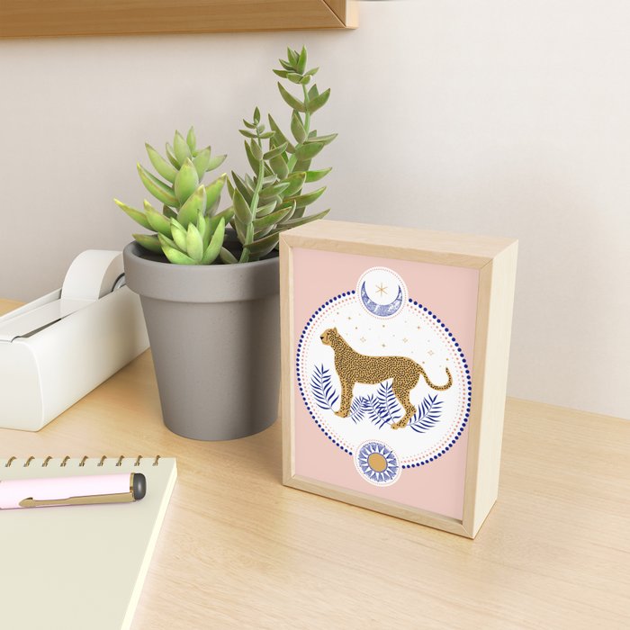 Wild Cheetah and the Moon 2 Mini Art Print Gallery Image 2