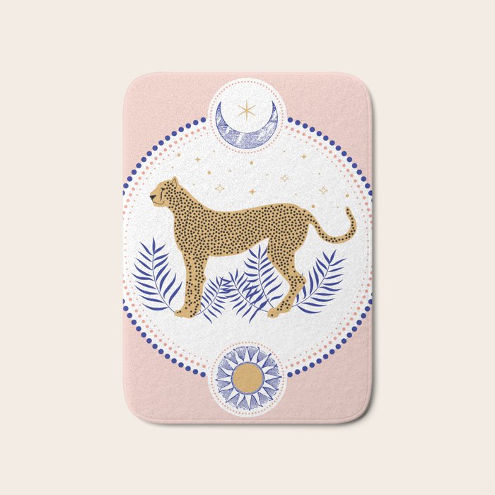 Wild Cheetah and the Moon 2 Bath Mat Gallery Image 1
