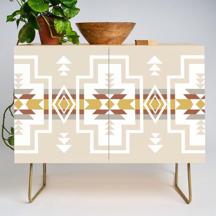 Aztec Stripes Beige Credenza Gallery Image 1