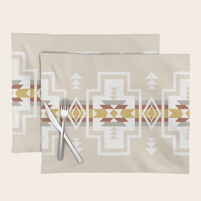 Aztec Stripes Beige Placemat Gallery Image 1