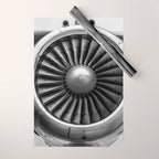 Vintage Airplane Turbine Engine Black and White Photography / black and white photographs Wrapping Paper Gallery Image 1