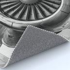 Vintage Airplane Turbine Engine Black and White Photography / black and white photographs Rug Gallery Image 4
