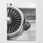 Vintage Airplane Turbine Engine Black and White Photography / black and white photographs Notebook Gallery Image 4
