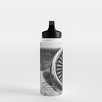 Vintage Airplane Turbine Engine Black and White Photography / black and white photographs Water Bottle Gallery Image 3