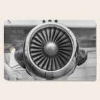 Vintage Airplane Turbine Engine Black and White Photography / black and white photographs Cutting Board Gallery Image 1