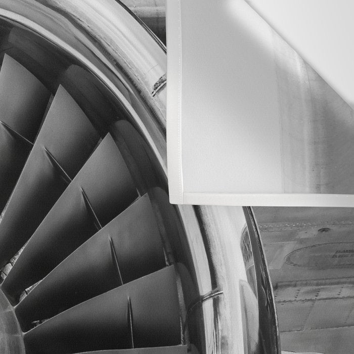 Vintage Airplane Turbine Engine Black and White Photography / black and white photographs Wall Tapestry Gallery Image 3