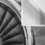 Vintage Airplane Turbine Engine Black and White Photography / black and white photographs Wall Tapestry Gallery Image 3