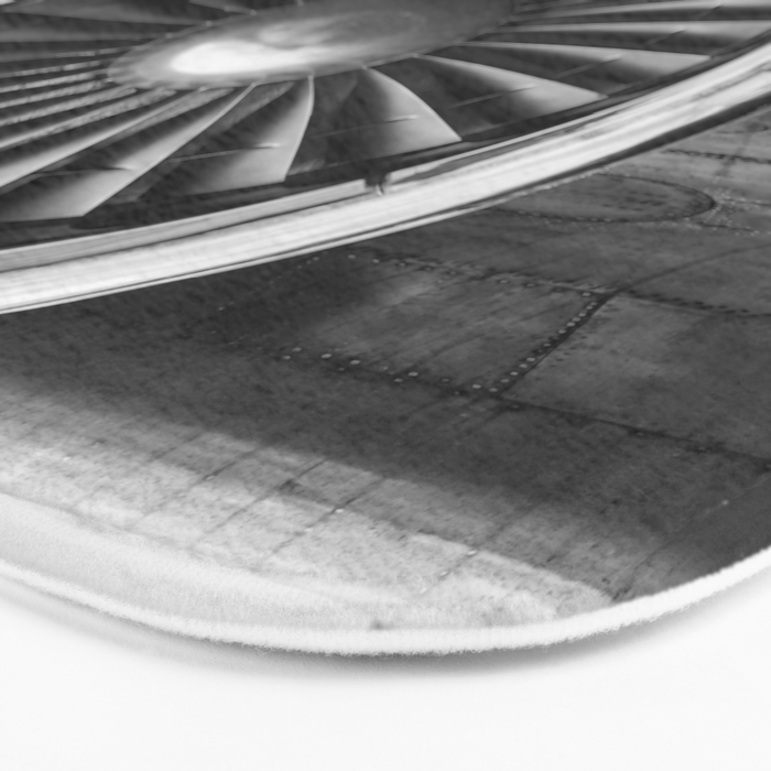 Vintage Airplane Turbine Engine Black and White Photography / black and white photographs Bath Mat Gallery Image 3