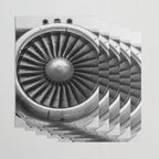 Vintage Airplane Turbine Engine Black and White Photography / black and white photographs Wrapping Paper Gallery Image 3