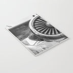 Vintage Airplane Turbine Engine Black and White Photography / black and white photographs Notebook Gallery Image 3