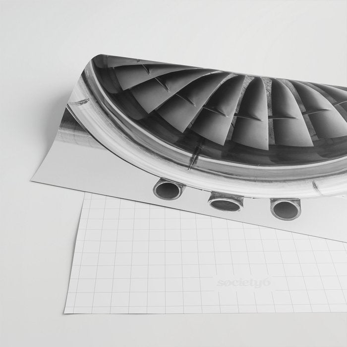 Vintage Airplane Turbine Engine Black and White Photography / black and white photographs Wrapping Paper Gallery Image 2
