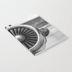 Vintage Airplane Turbine Engine Black and White Photography / black and white photographs Notebook Gallery Image 2