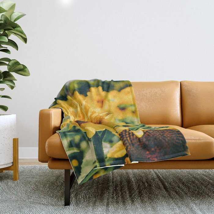 Happy Little Sunflowers Throw Blanket Gallery Image 1