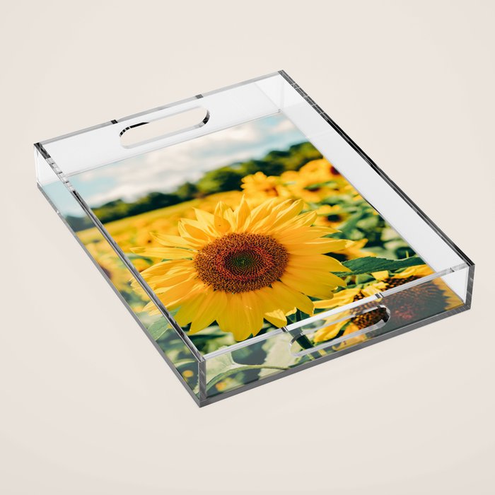 Happy Little Sunflowers Acrylic Tray Gallery Image 1