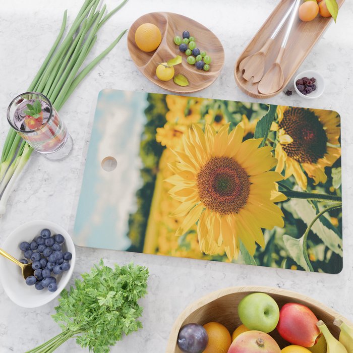 Happy Little Sunflowers Cutting Board Gallery Image 2