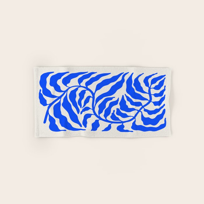 Wild Ferns: Ultramarine Blue Edition Bath Towel Gallery Image 1