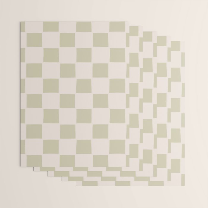 Playful check in olive green Wrapping Paper Gallery Image 3