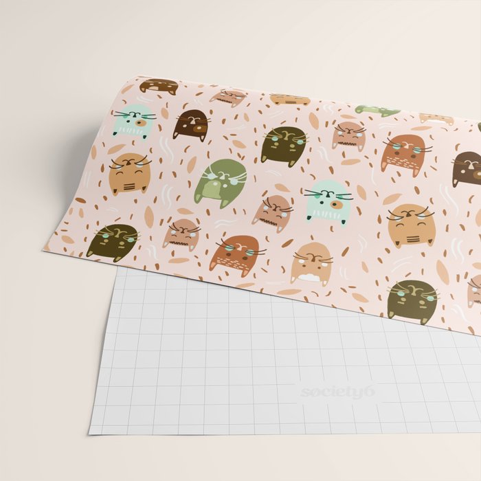 Cats pattern retro Wrapping Paper Gallery Image 2
