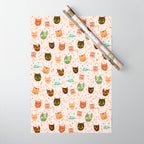 Cats pattern retro Wrapping Paper Gallery Image 1