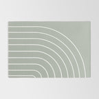 Minimal Arch LIV Pastel Sage Green Modern Geometric Lines Rug Gallery Image 2