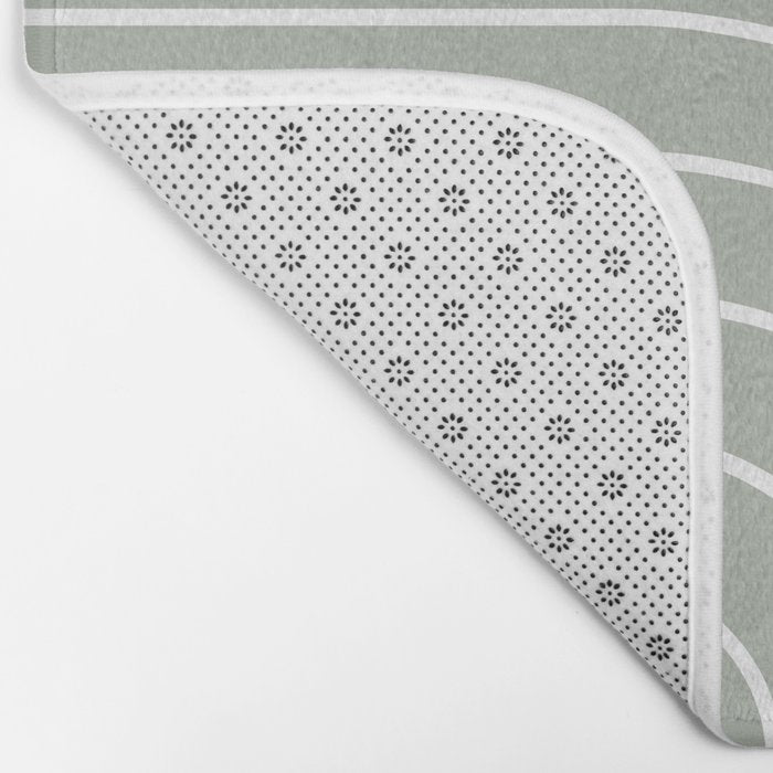 Minimal Arch LIV Pastel Sage Green Modern Geometric Lines Bath Mat Gallery Image 2