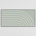 Minimal Arch LIV Pastel Sage Green Modern Geometric Lines Desk Mat Gallery Image 3