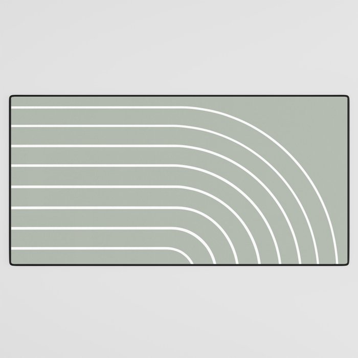 Minimal Arch LIV Pastel Sage Green Modern Geometric Lines Desk Mat Gallery Image 3