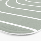 Minimal Arch LIV Pastel Sage Green Modern Geometric Lines Bath Mat Gallery Image 3