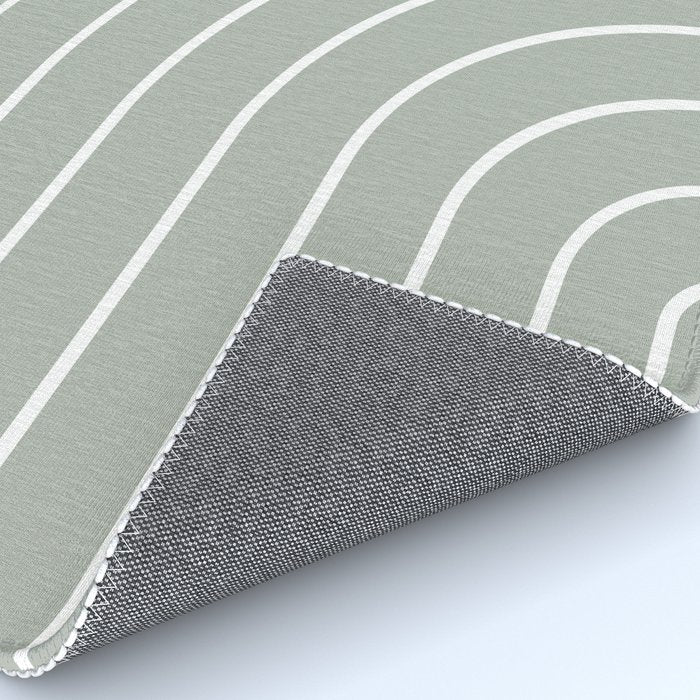 Minimal Arch LIV Pastel Sage Green Modern Geometric Lines Rug Gallery Image 4