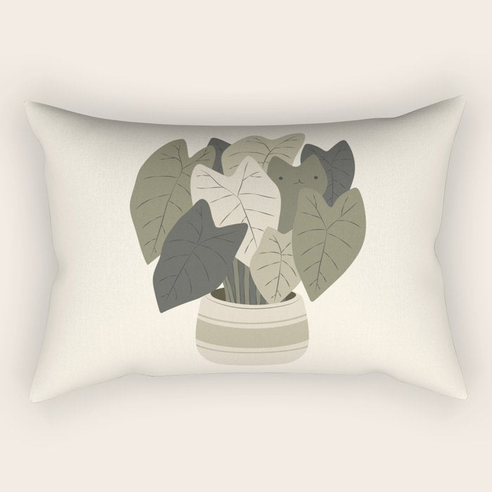 Cat and Plant 44 Rectangular Pillow Gallery Image 2