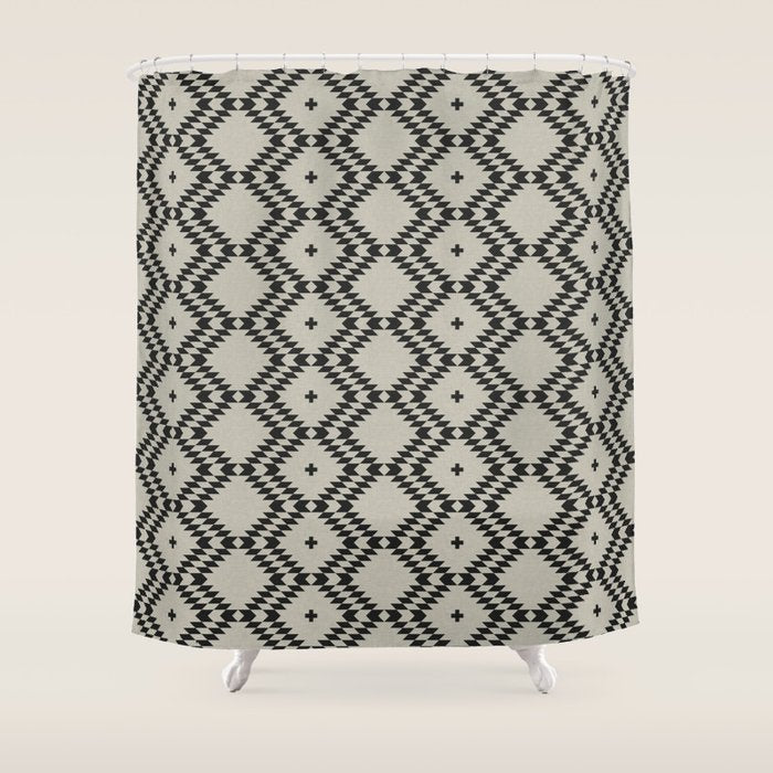 NATIVE NATURAL BLACK Shower Curtain Gallery Image 1