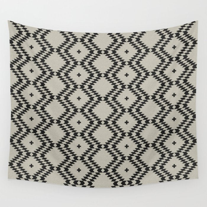 NATIVE NATURAL BLACK Wall Tapestry Gallery Image 1