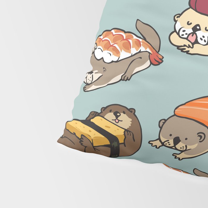 Sushi Otter Pillow Sham Gallery Image 4