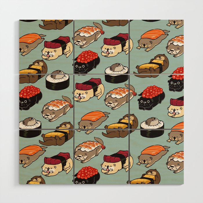 Sushi Otter Wood Wall Art Gallery Image 1