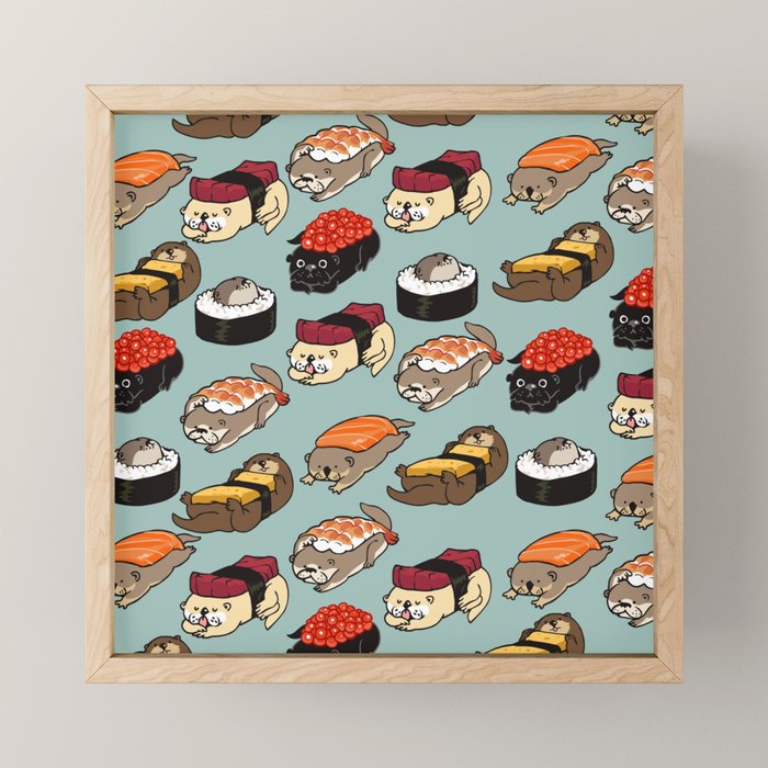 Sushi Otter Mini Art Print Gallery Image 1