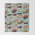 Sushi Otter Throw Blanket Gallery Image 2