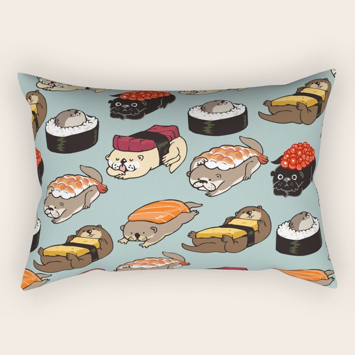 Sushi Otter Rectangular Pillow Gallery Image 2